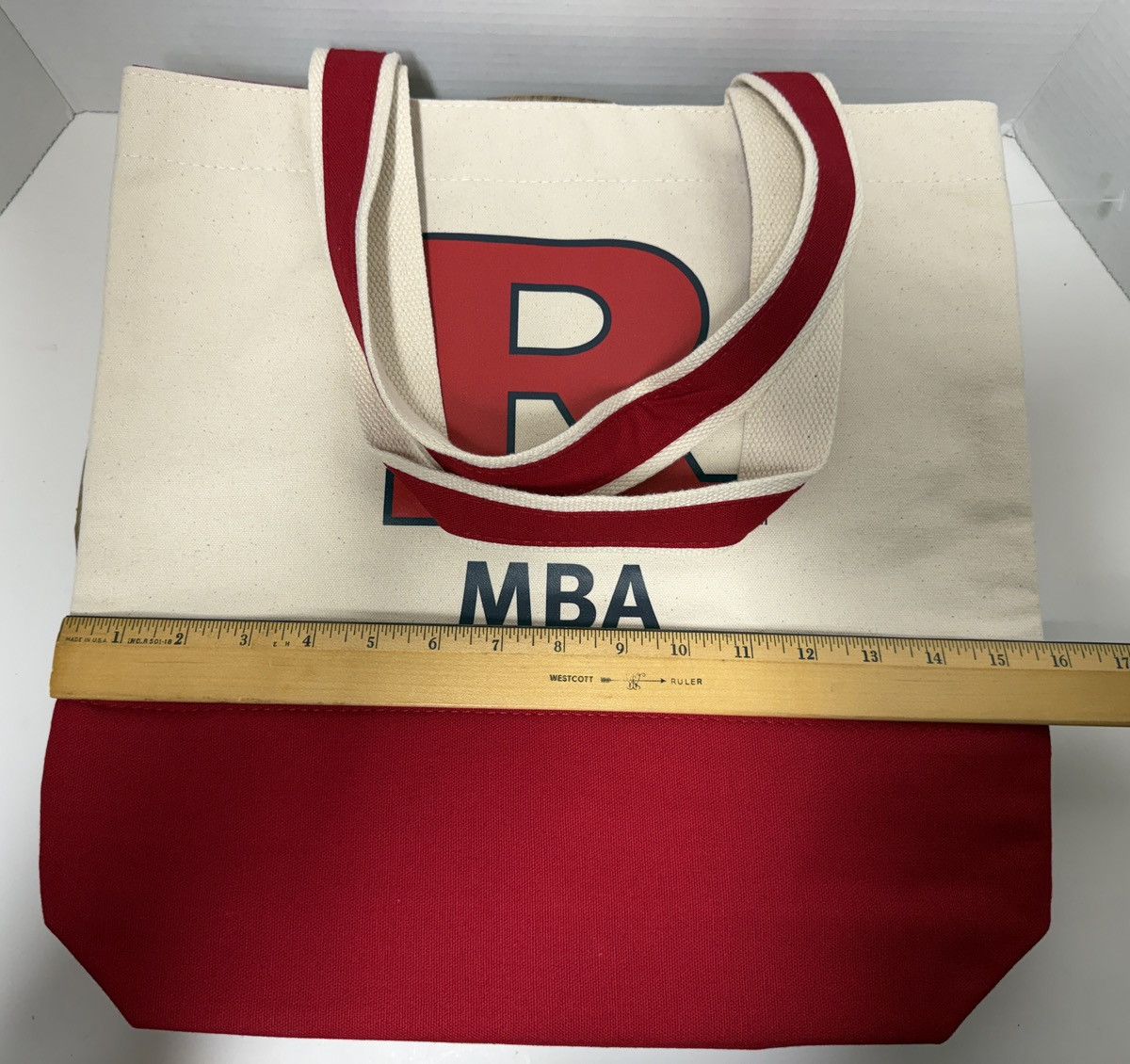 Other Rutgers University Scarlet Knights Red/Tan “R” MBA Tote Bag Size ONE SIZE - 4 Thumbnail