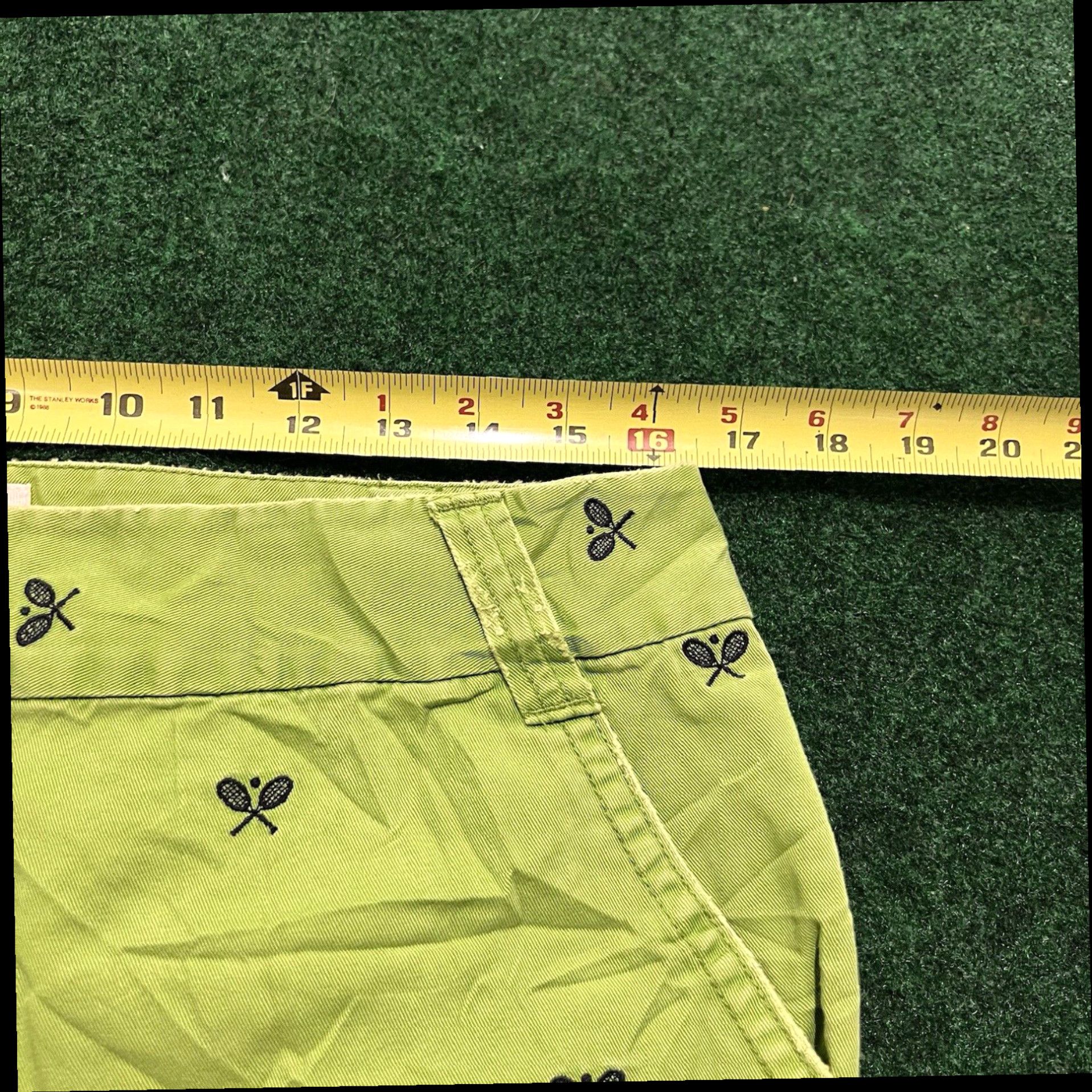 J.Crew J. Crew Chino Shorts Green Tennis Print Size 10 Summer Outdoors Walking Size 32" / US 10 / IT 46 - 6 Thumbnail