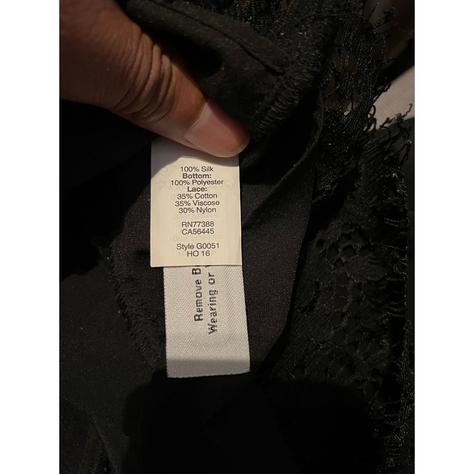 Madewell Madewell- Lace-Edged Silk Cold-Shoulder Top / xxs / black Size XXS / US 00 / IT 34 - 6 Thumbnail