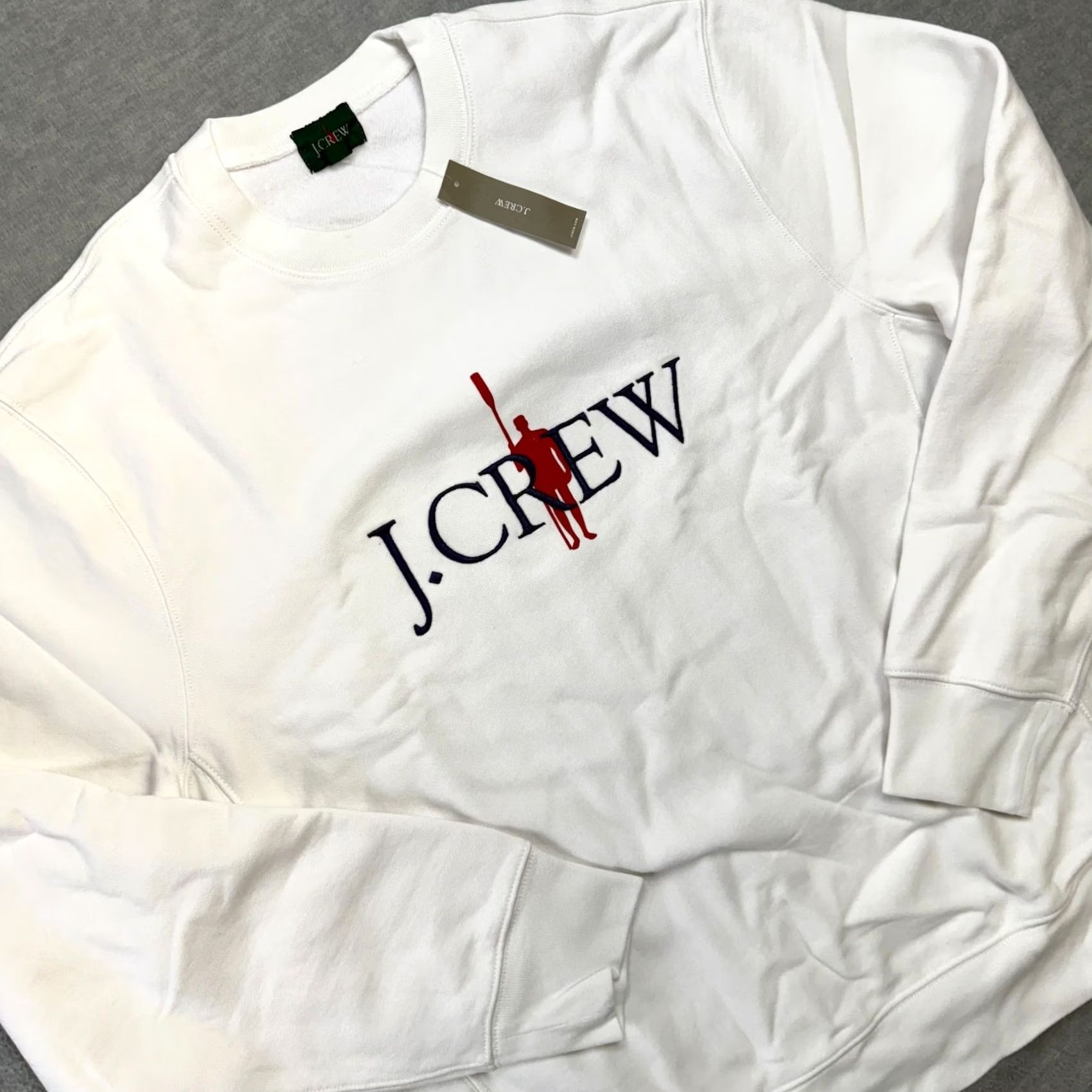 J.Crew J.CREW Sweatshirt Mens L White Heritage Oarsman Graphic 14 Oz Fleece NEW Size US L / EU 52-54 / 3 - 2 Thumbnail