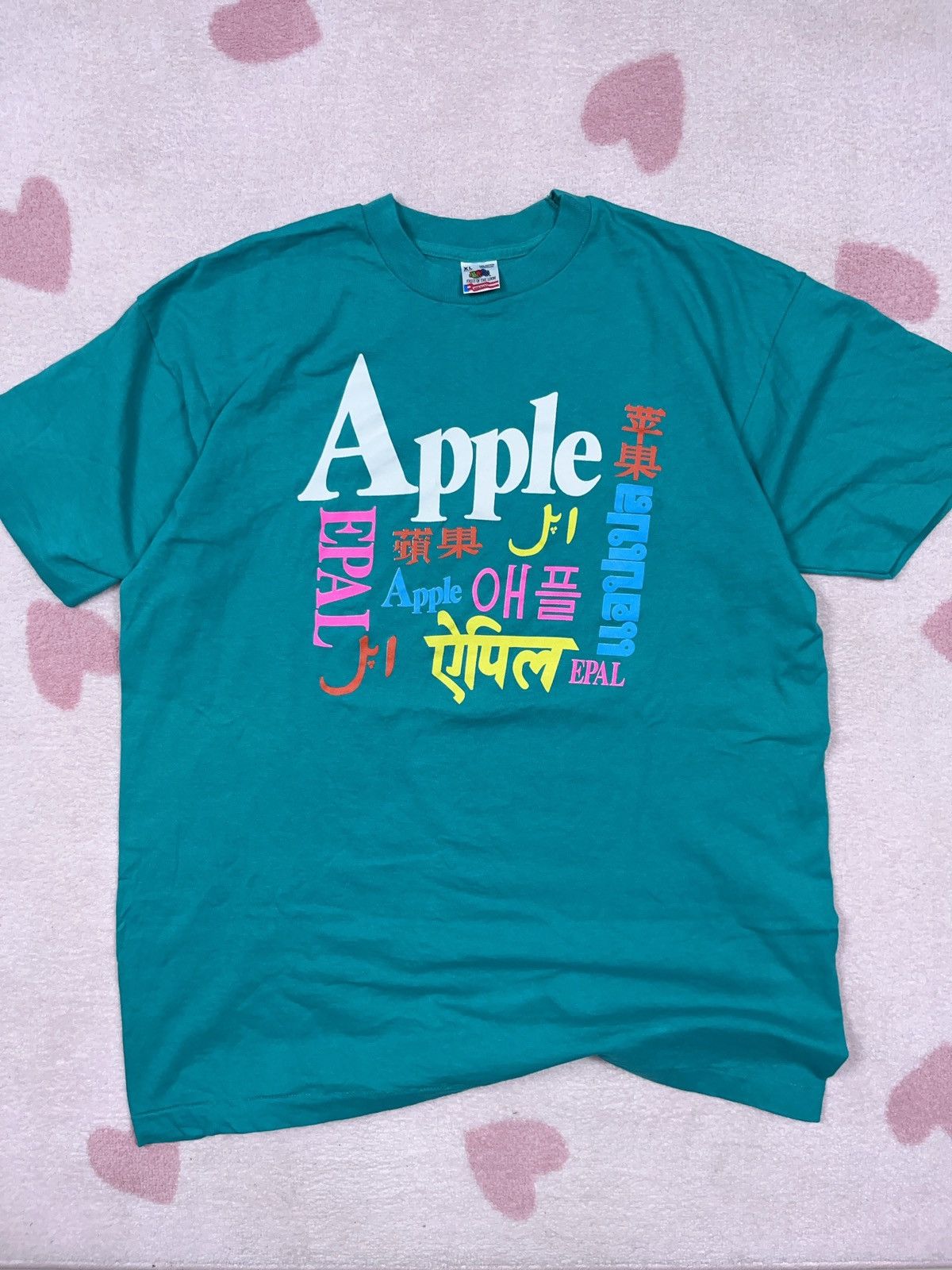 Apple rare 90s Apple logo script t-shirt Size US XL / EU 56 / 4 - 2 Thumbnail