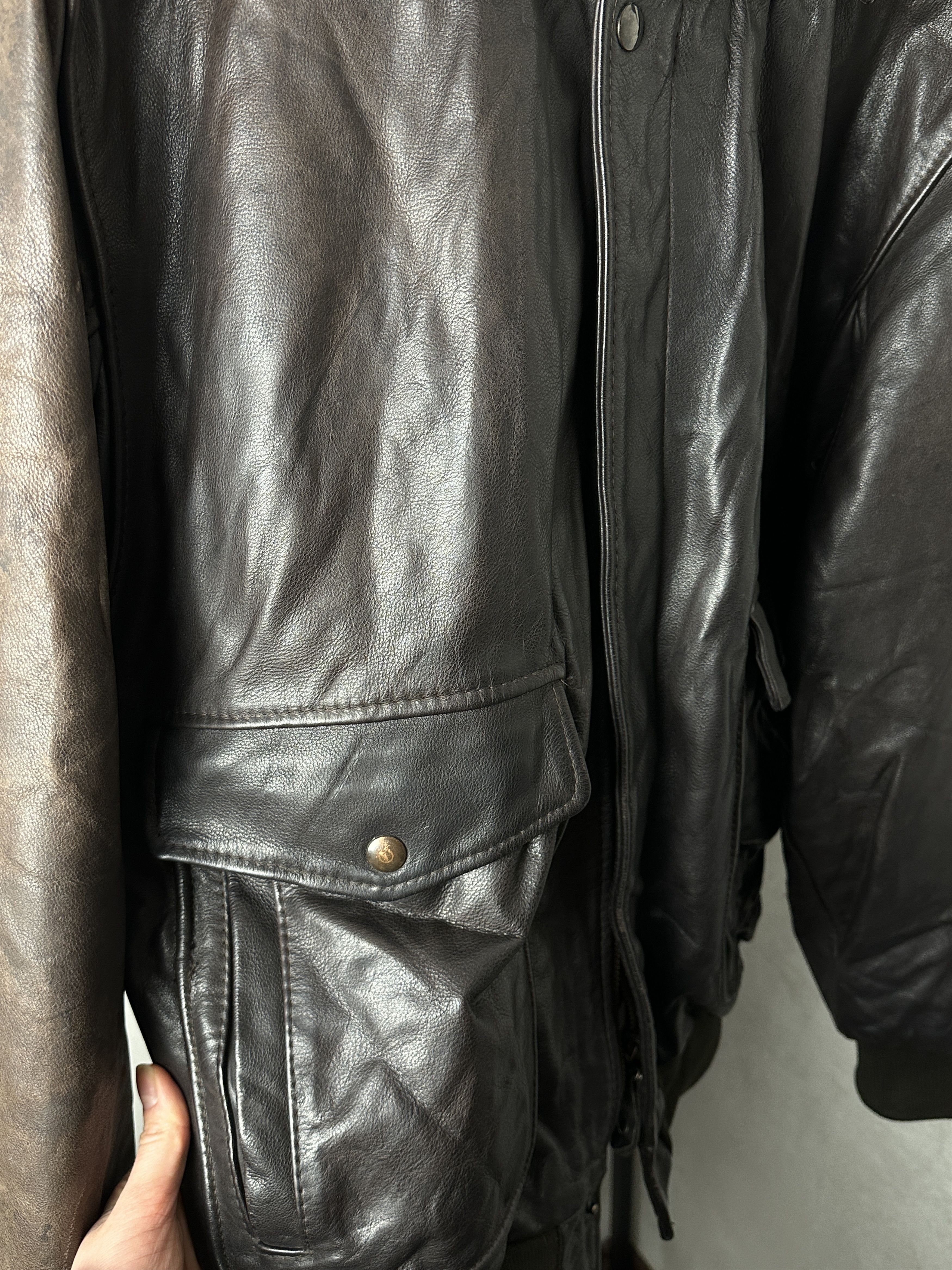 Genuine Leather Police Genuine Leather Chocolate Black Jacket Size US L / EU 52-54 / 3 - 8 Thumbnail