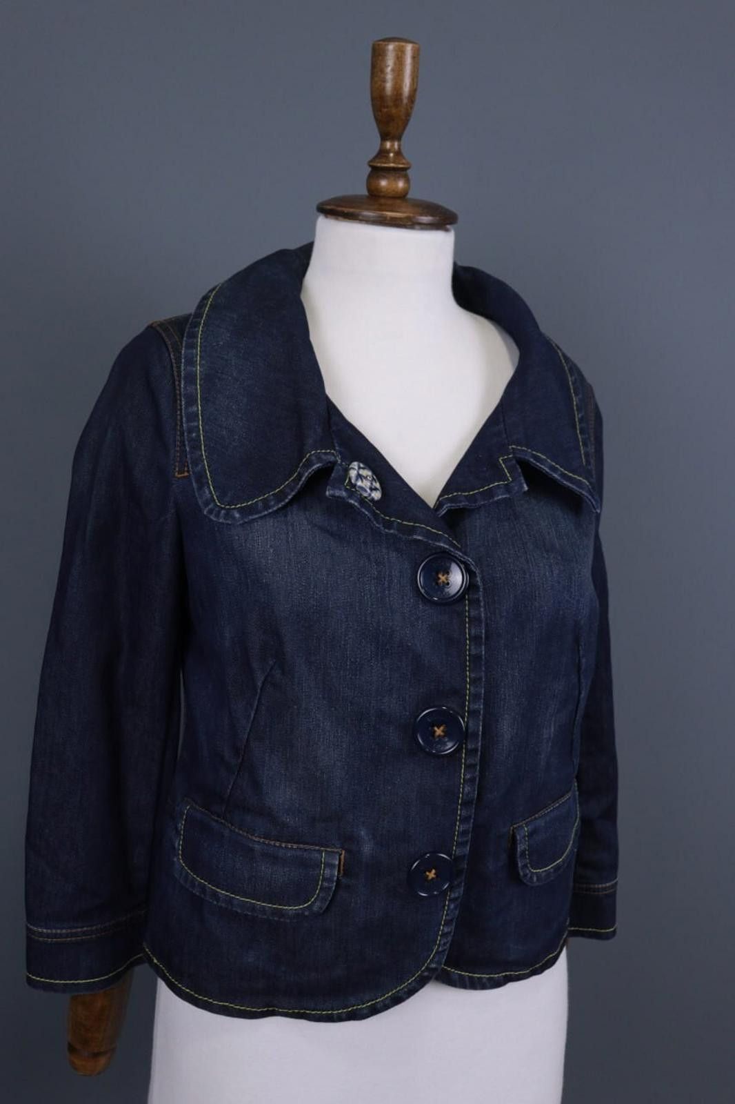 Escada Escada Blue Denim Three Button Blazer Jacket Size 36 Size M / US 6-8 / IT 42-44 - 4 Thumbnail
