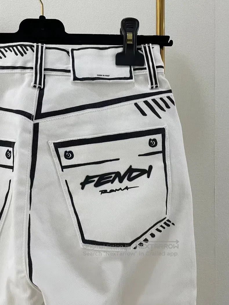 Fendi Fendi California Sky series black and white comic pants Size 37" - 4 Thumbnail