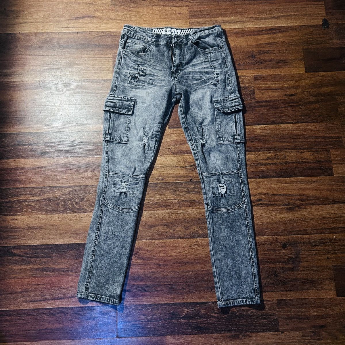 Grey Distressed Cargo Gstar Jeans