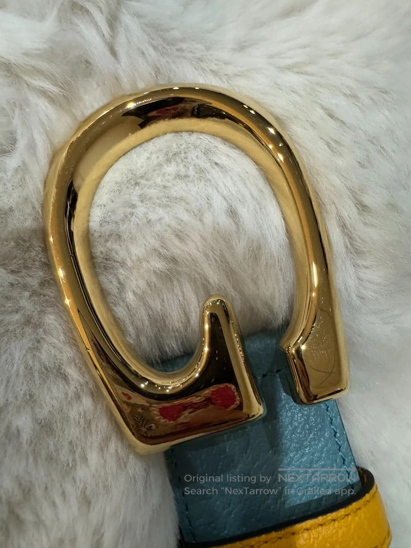 Gucci Guicci size 85 Contrasting Gold Buckle Belt| Size ONE SIZE - 5 Thumbnail