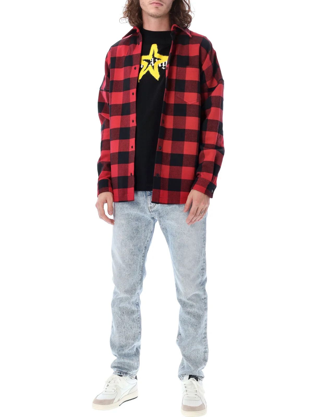 Palm Angels o1y0325 Logo Checked Shirt in Red/Black Size US S / EU 44-46 / 1 - 5 Thumbnail