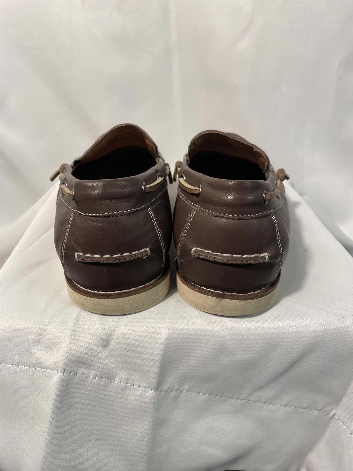 Designer Brown Leather Loafers for Men - Comfortable Slip-On Shoes Size US 11.5 / EU 44-45 - 6 Thumbnail