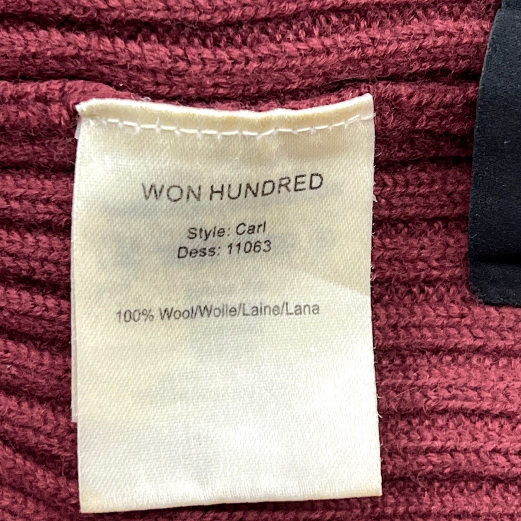 Won Hundred WON HUNDRED Beanie Hat One Size OS 100% Wool Ribbon Red Carl Size ONE SIZE - 5 Thumbnail