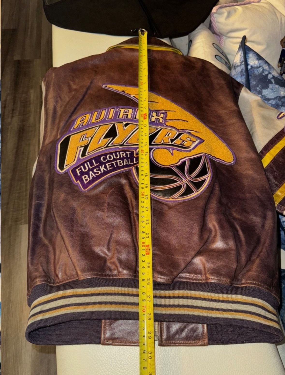 Avirex 90’s AVIREX PURPLE /BEIGE /GOLD FLYERS VARSITY JACKET SZ M Size US M / EU 48-50 / 2 - 20 Thumbnail