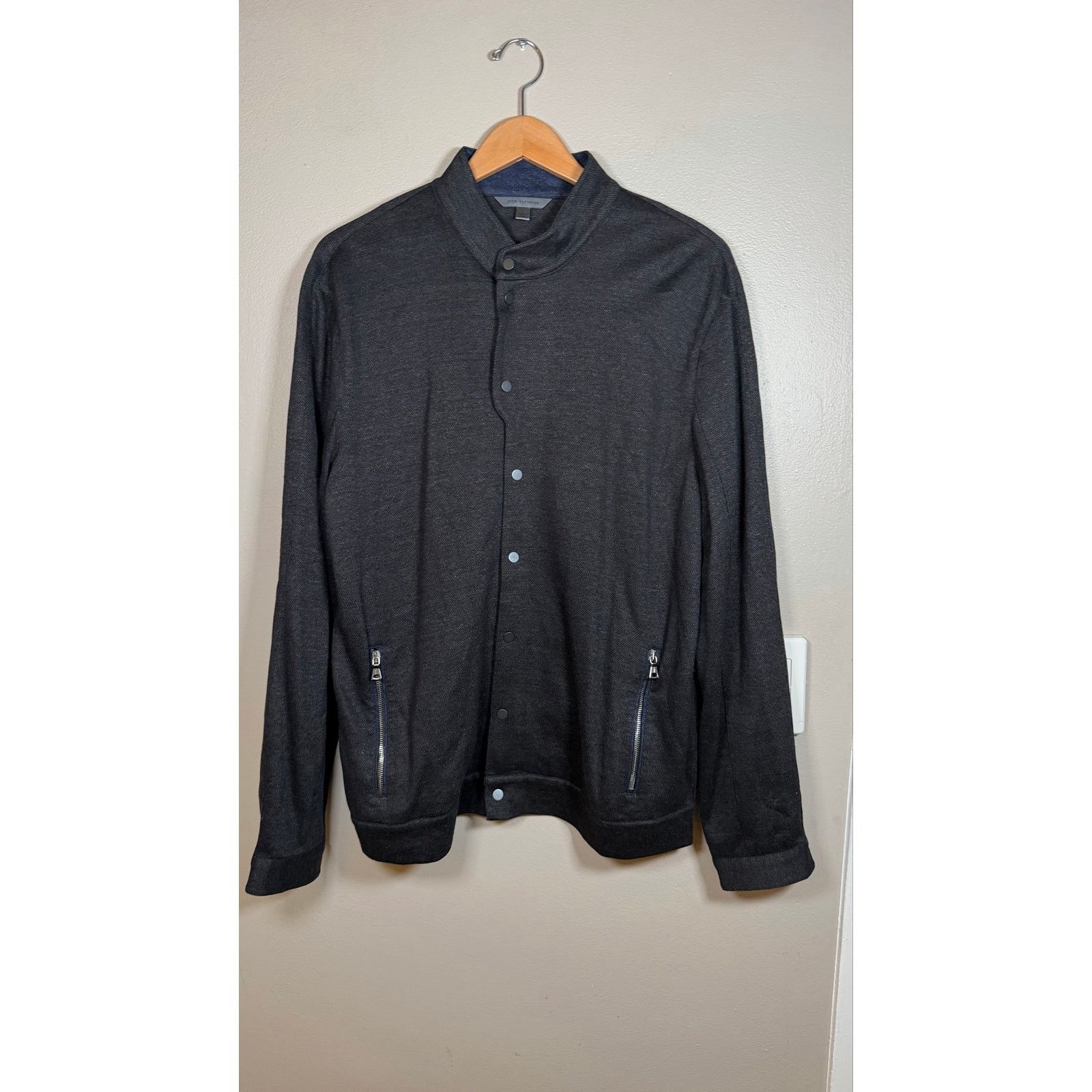 John Varvatos John Varvatos Heathered Knit Snap-Front Jacket size L $688 Size US L / EU 52-54 / 3 - 2 Thumbnail
