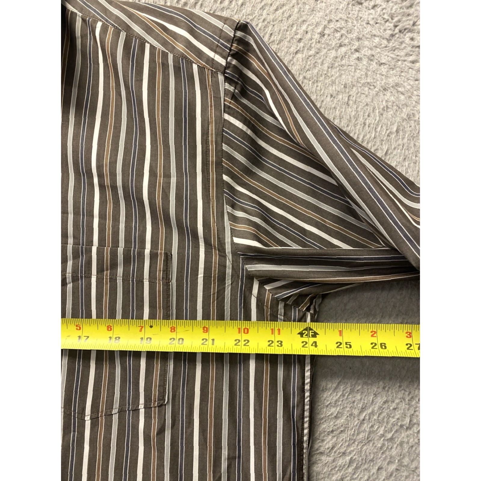 Ermenegildo Zegna Ermenegildo Zegna Button Shirt Striped Brown Cotton XL Men Regular Button-Up Shirt Size US XL / EU 56 / 4 - 6 Thumbnail