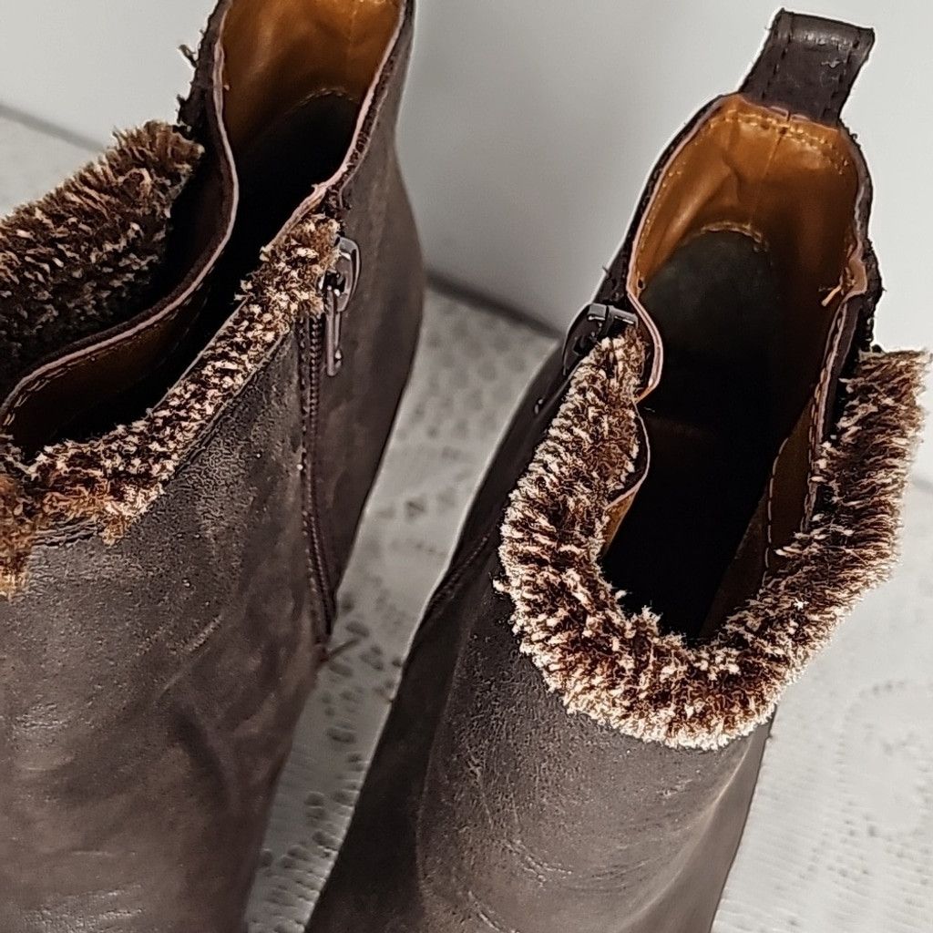 Lucky Brand Lucky Brand Yorque leather brown wedge ankle boots sz 8 Size US 8 / IT 38 - 5 Thumbnail