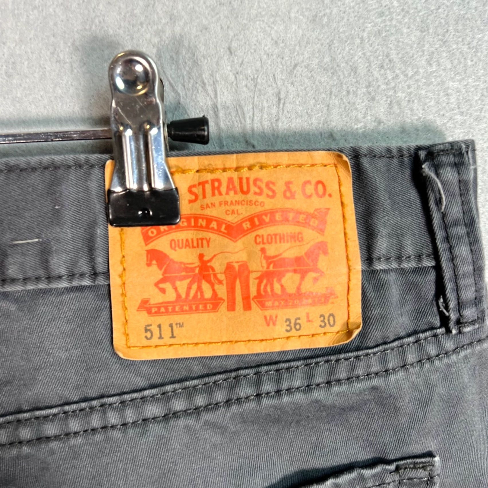Levi's Levi's 511 Jeans Slim Gray 36x30 Mens Denim Cotton 5-Pocket Regular Inseam 29in Vintage No - Levi's 500 Series - Size 36 Adult Mens Size US 36 / EU 52 - 3 Thumbnail