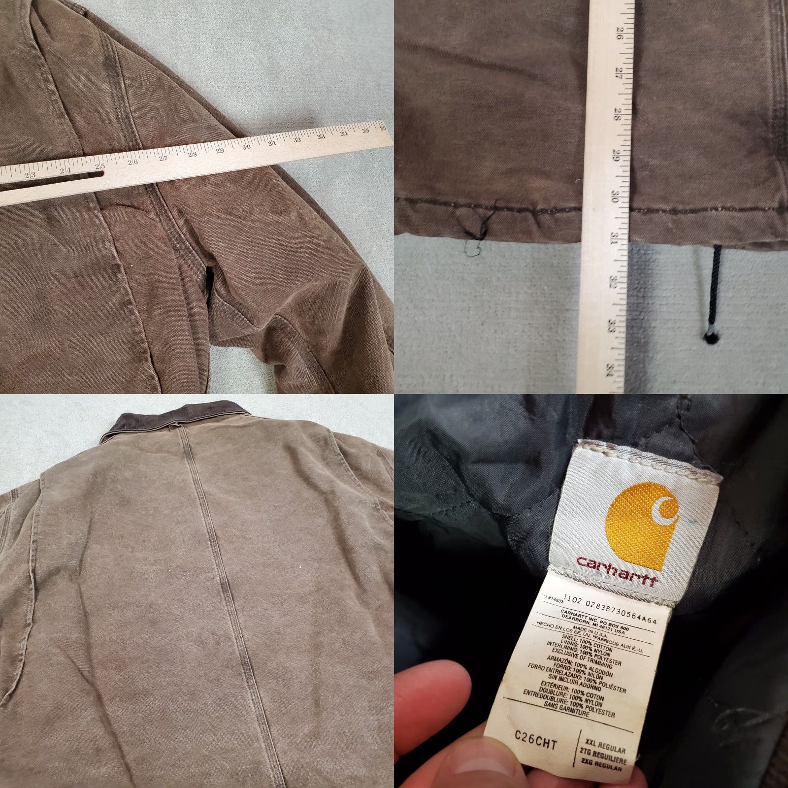 Carhartt Carhartt Jacket Mens 2XL Brown Duck Canvas Quilt Lined Coat Work C26CHT USA Size US XXL / EU 58 / 5 - 8 Thumbnail