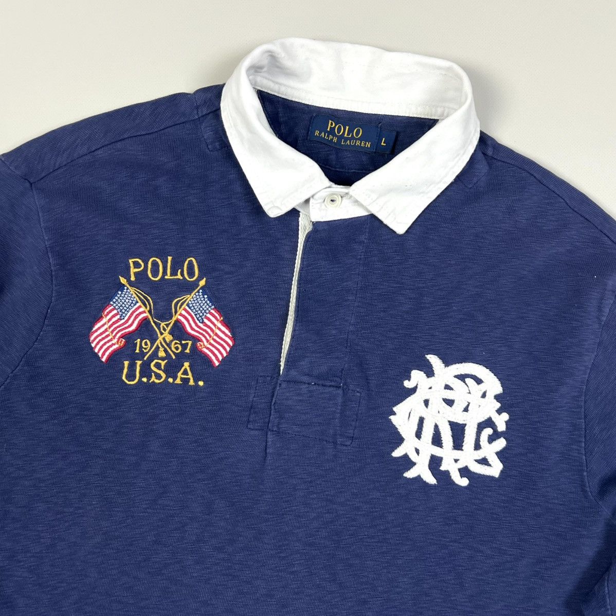 Polo Ralph Lauren Polo Ralph Lauren USA Number 5 Big Logo Rugby Size L Size US L / EU 52-54 / 3 - 7 Thumbnail