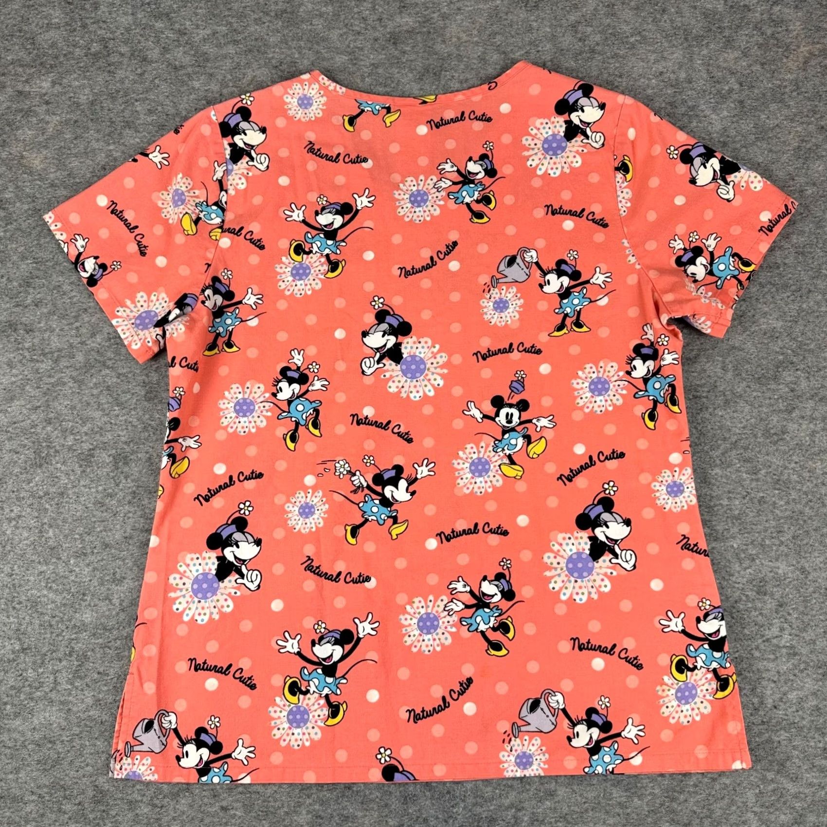 Disney Disney Scrub Top Minnie Mouse Natural Cutie Cotton Peach Womens Small S Women Nurses Scrub Top Size S / US 4 / IT 40 - 6 Thumbnail