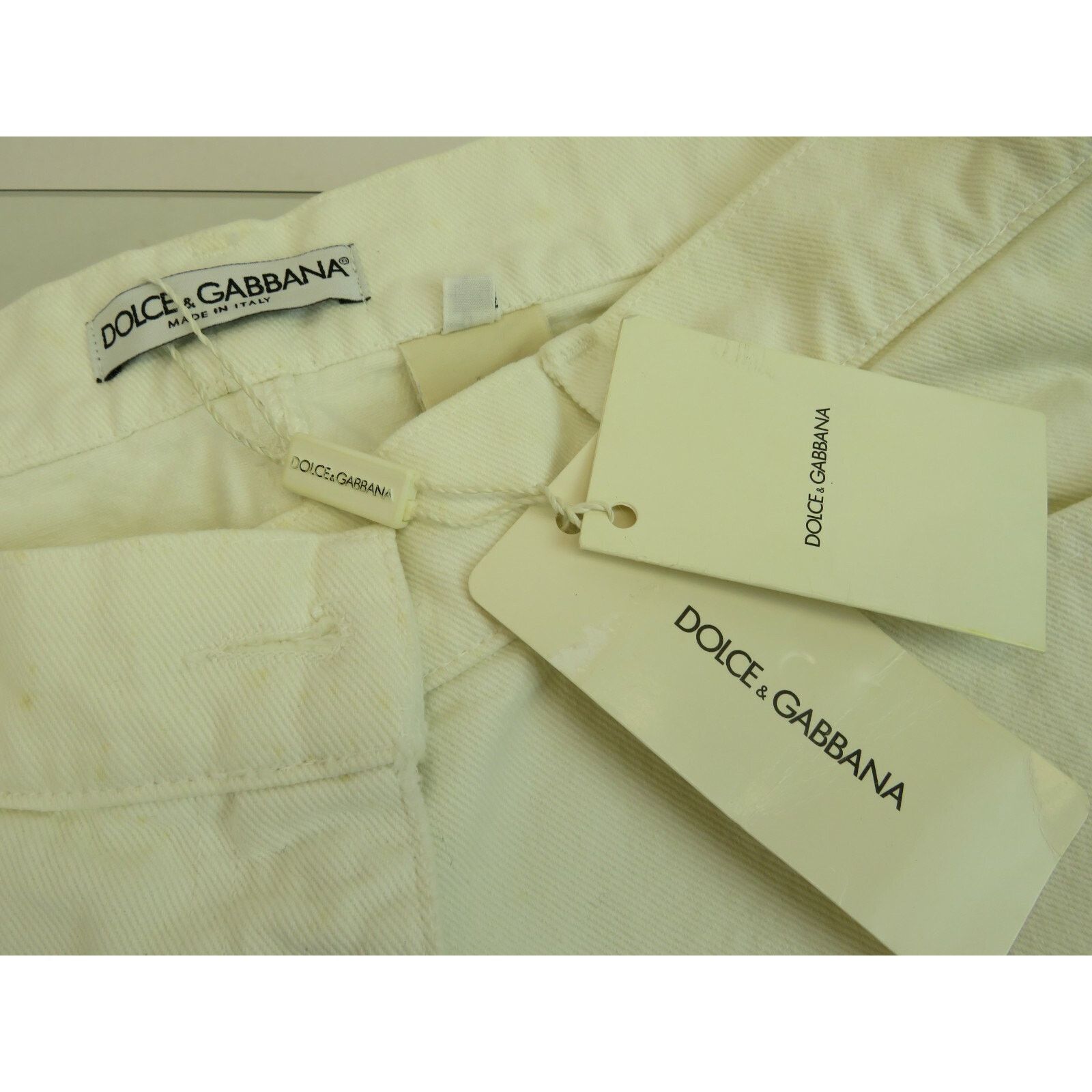 Dolce & Gabbana DOLCE GABBANA STRAIGHT LEG WHITE COTTON PANTS JEANS 42 ITALY Size 31" - 10 Thumbnail