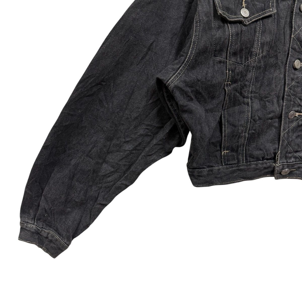 Japanese Brand Cotton Blue Cropped Denim Trucker Jacket Size US M / EU 48-50 / 2 - 5 Thumbnail