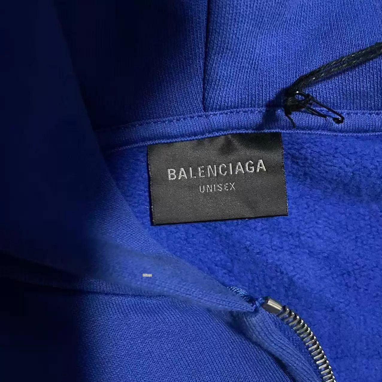 Balenciaga Blue Zip-Up Hoodie with Embroidered Logos Size US M / EU 48-50 / 2 - 3 Thumbnail