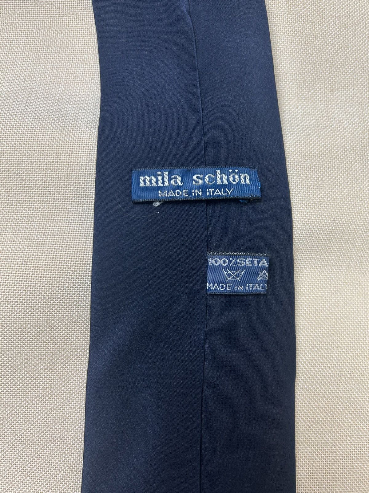 Mila Schon Mila Schon blue navt floral Silk Mens Tie Size ONE SIZE - 4 Thumbnail