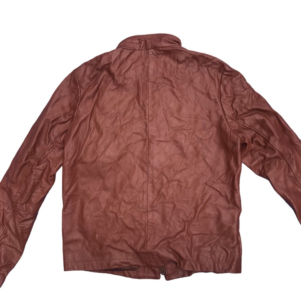 Genuine Leather × SHIPS Vintage Ships Genuine Leather Biker Jacket Racing Size S / US 4 / IT 40 - 9 Thumbnail