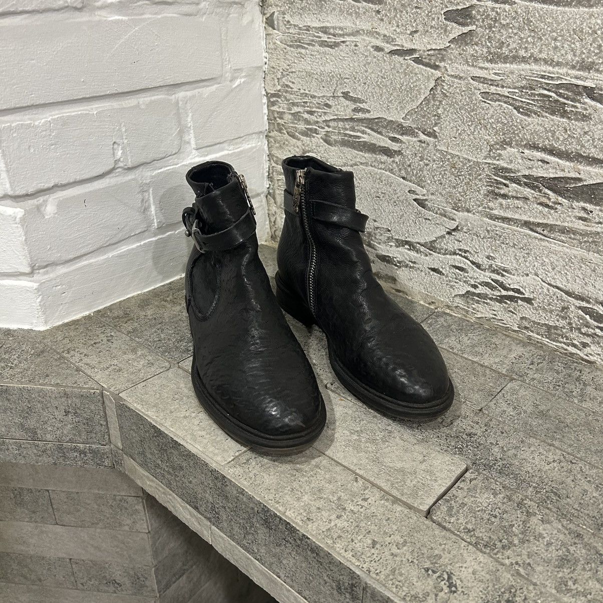 A.S.98 A.S. 98 Avant Garde Distressed Ankle Boots Guidi Style Size US 7 / IT 37 - 4 Thumbnail