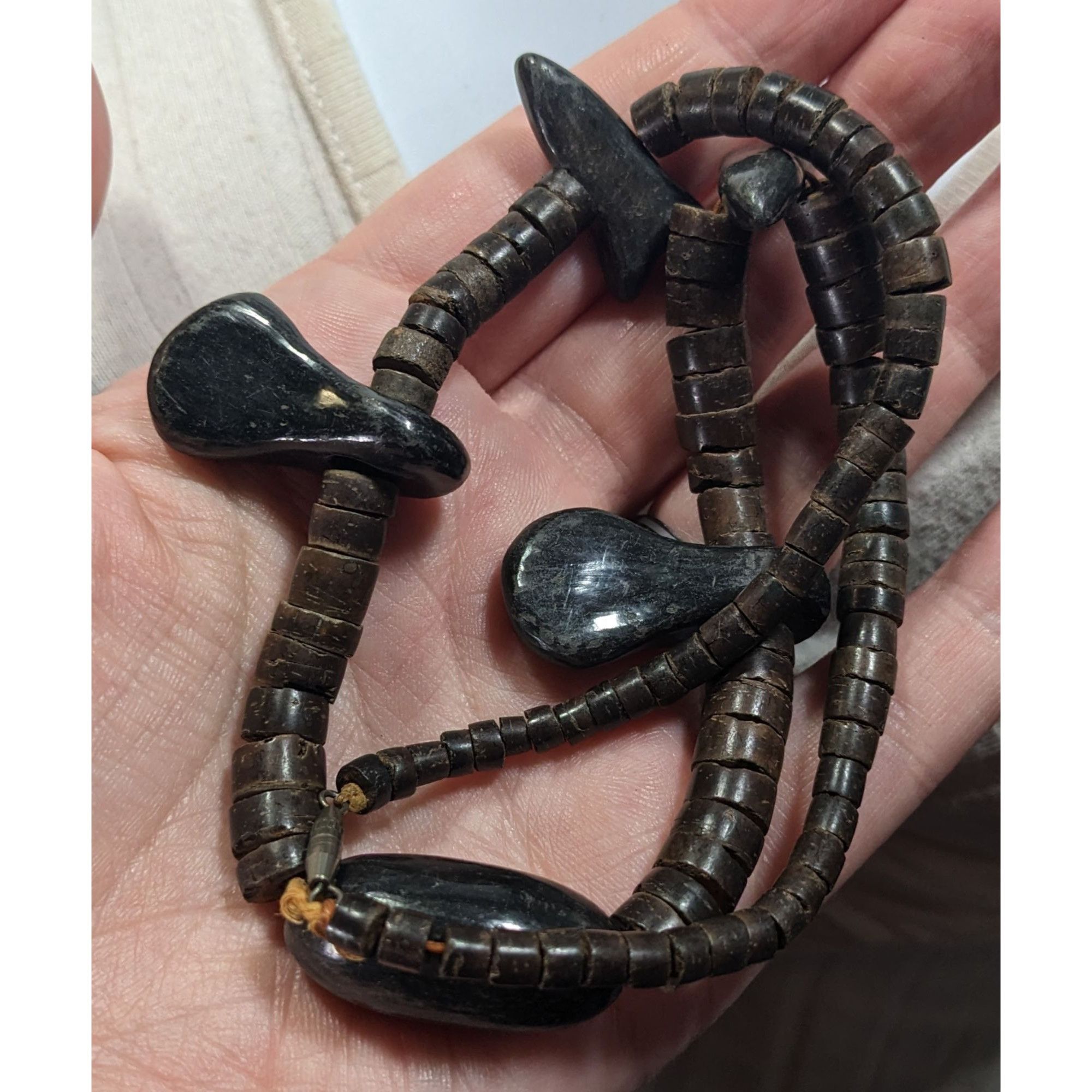 Other Vintage Ethnic Carved Brown And Black Wood Beaded Necklace Size ONE SIZE - 3 Thumbnail