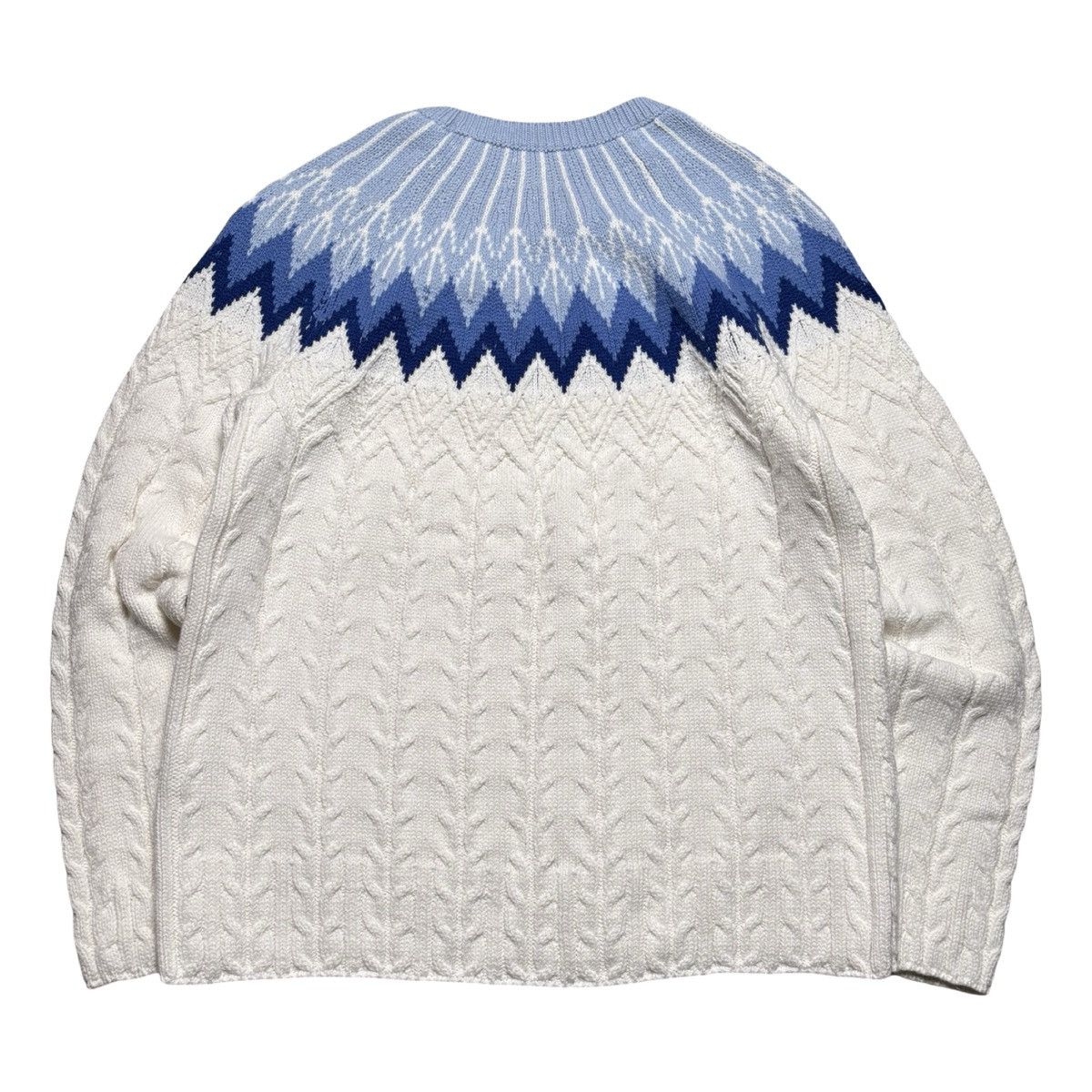 Other Appleseed's Pullover Sweater M White Blue Fair Isle Crewneck Size M / US 6-8 / IT 42-44 - 6 Thumbnail