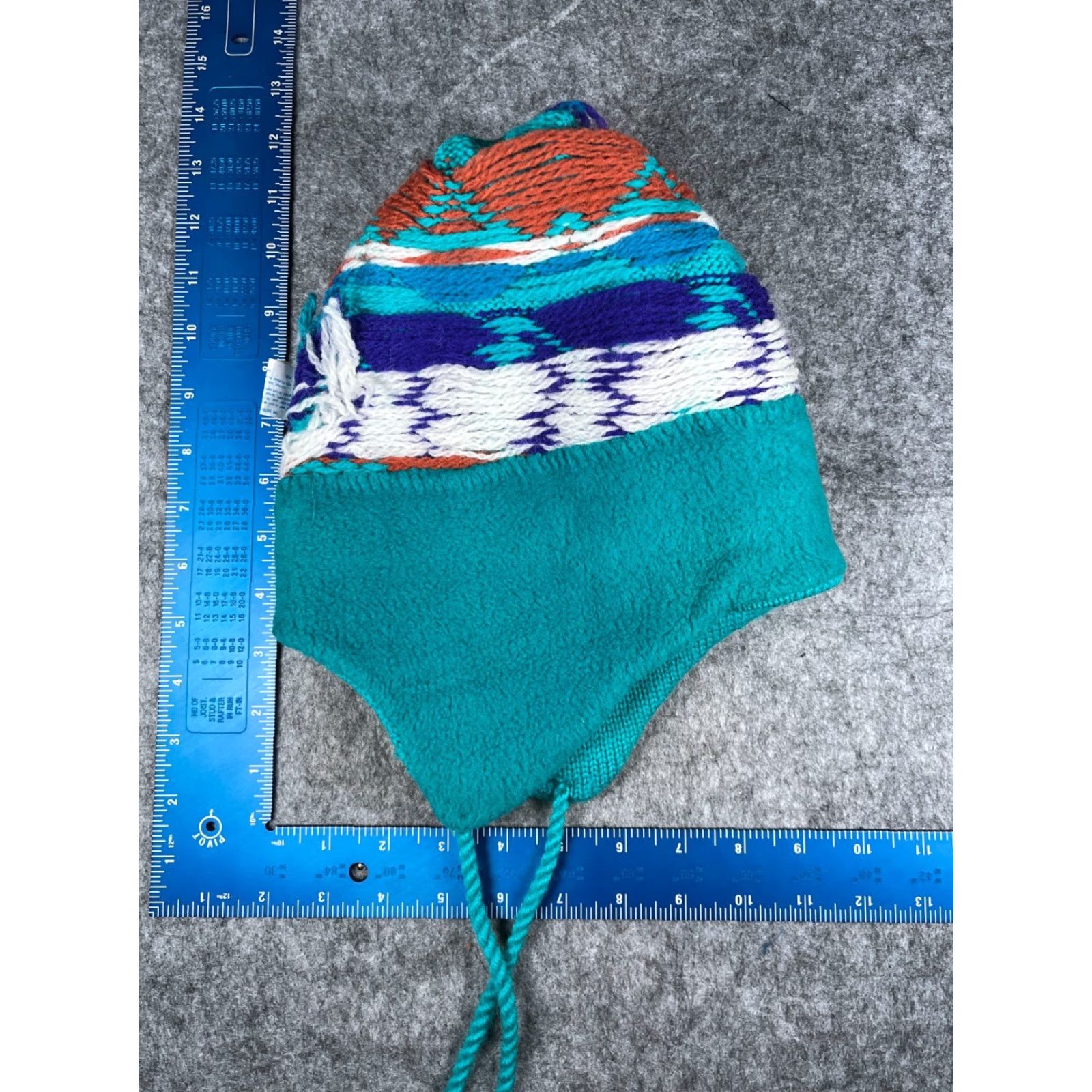 Vintage Igloos Beanie Adult One Size Blue Knit Wool Fair Isle Ear Flap Tassel Hat/Cap Mens Womens Unisex Size ONE SIZE - 7 Thumbnail