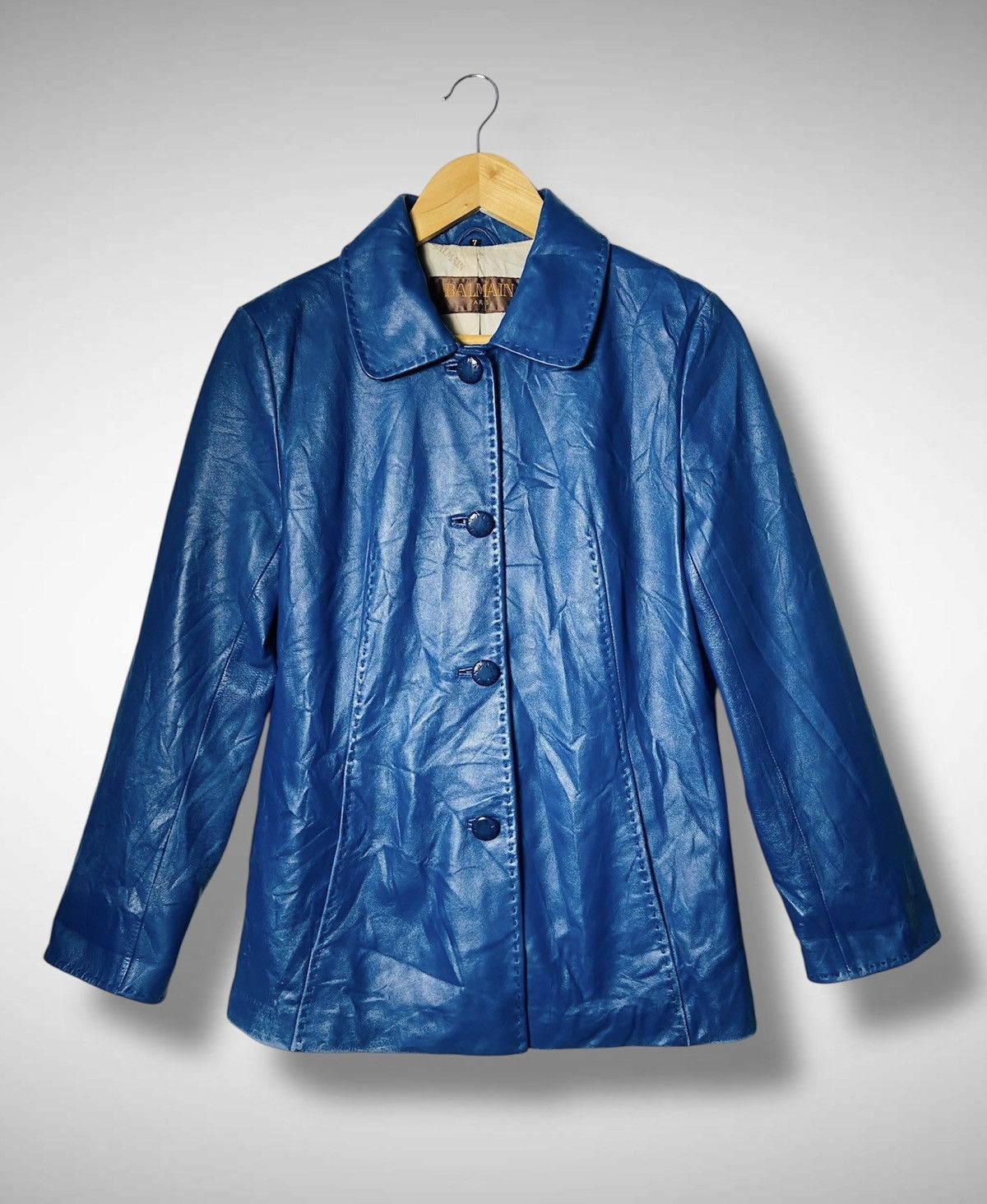 Balmain Vintage Balmain Paris Sheepskin Leather Jacket Coat Size S / US 4 / IT 40 - 2 Thumbnail