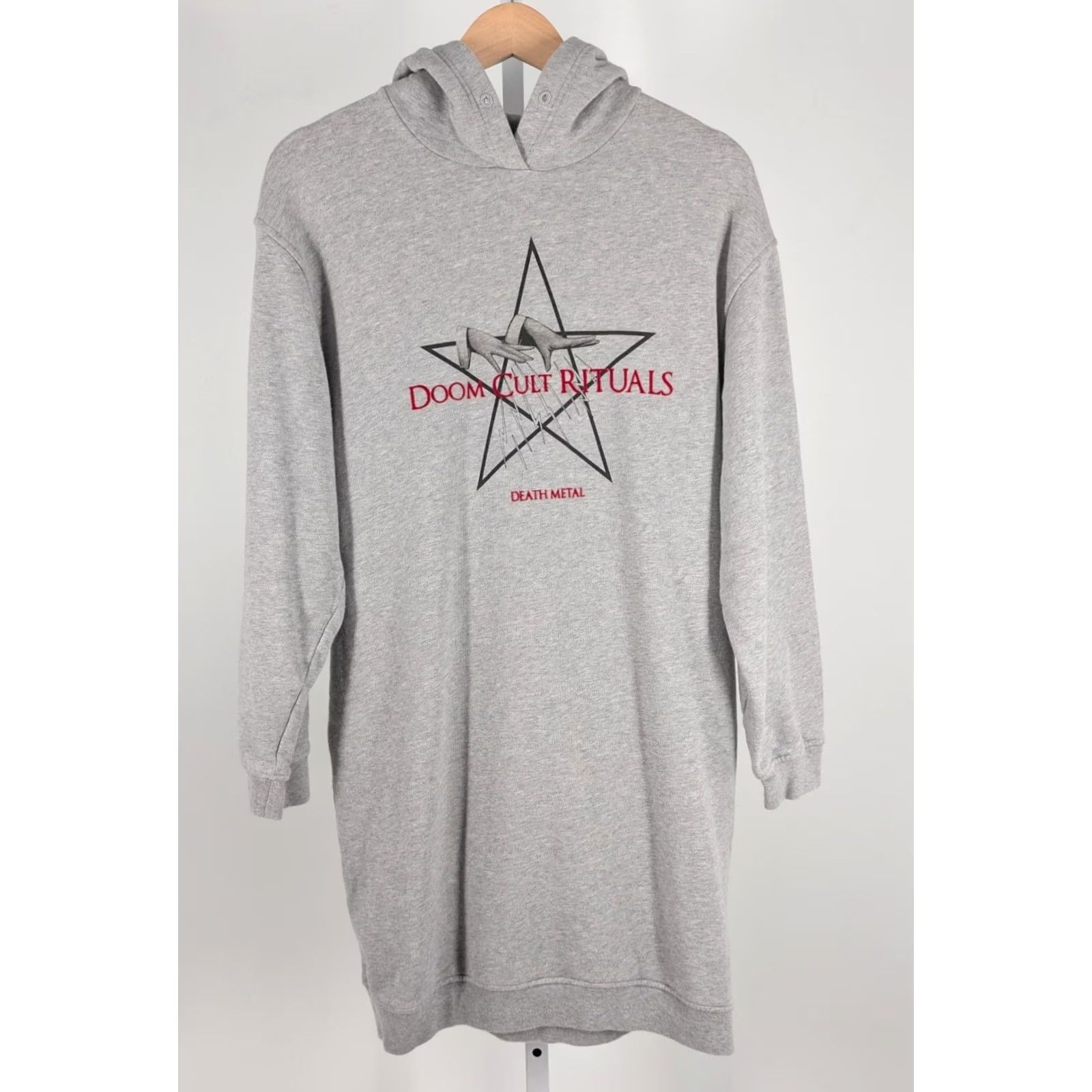 Alexander McQueen McQ Alexander McQueen Hoodie Dress Gray L Men's Pullover Long Sleeve Death Metal Doom Cult Rituals 2017 Geometric Pentagram Size US L / EU 52-54 / 3 - 3 Thumbnail
