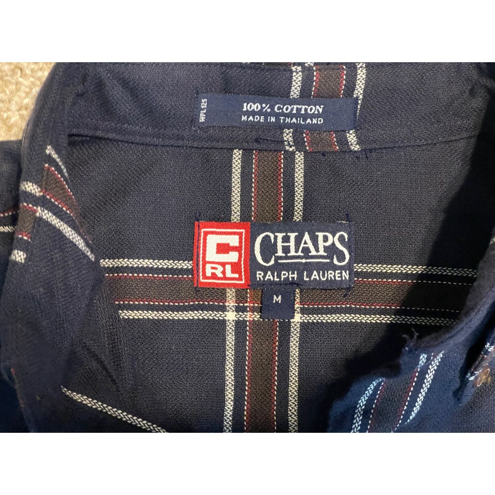 Ralph Lauren Ralph Lauren Chaps Button-Down Shirt - Shirt - Adult Medium - Blue Striped Cotton - Logo Embroidered - Regular Fit - Men Size US M / EU 48-50 / 2 - 3 Thumbnail