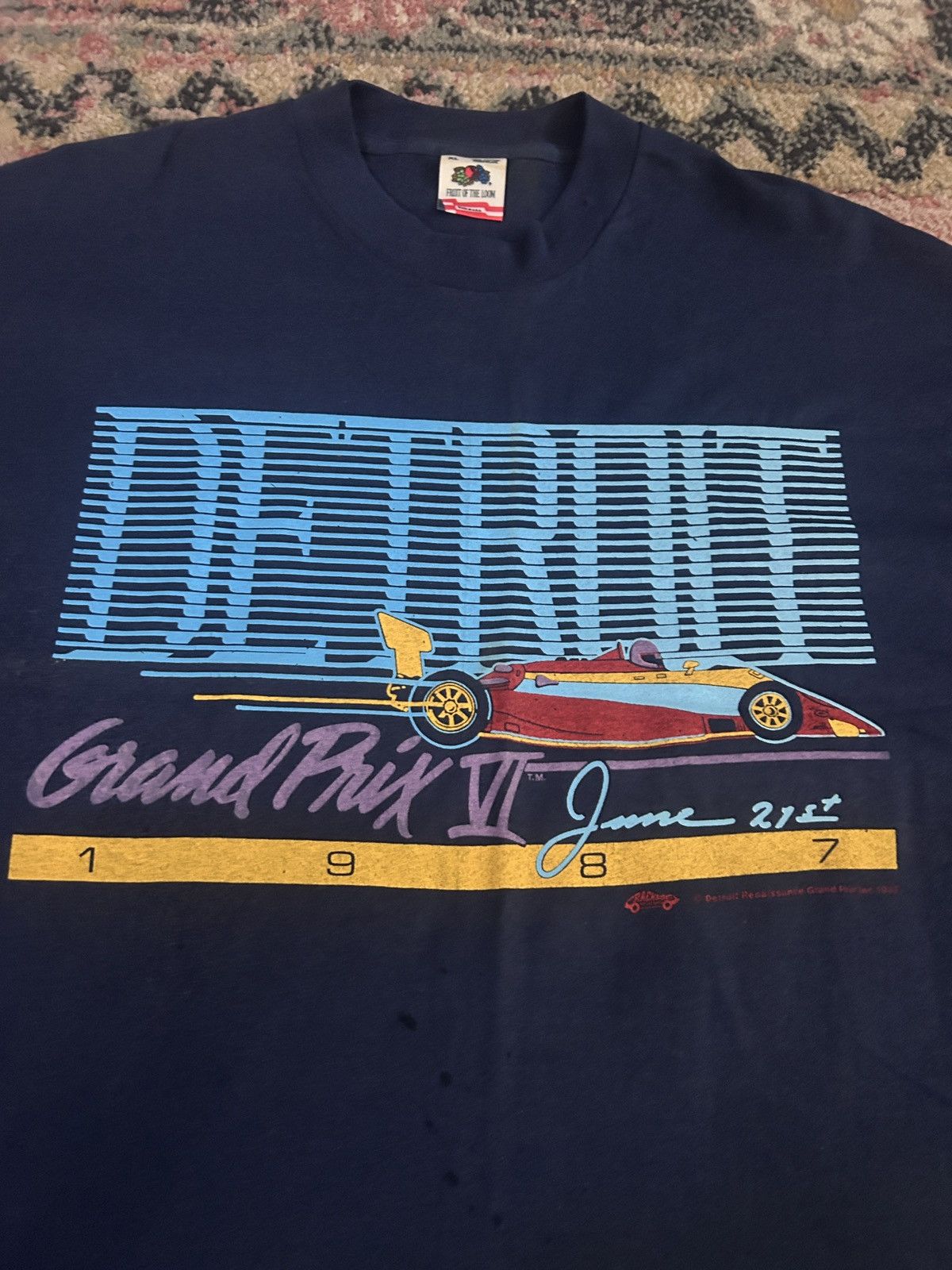 Vintage RARE Vintage Detroit Grand Prix Shirt 1987 Size US XL / EU 56 / 4 - 2 Thumbnail