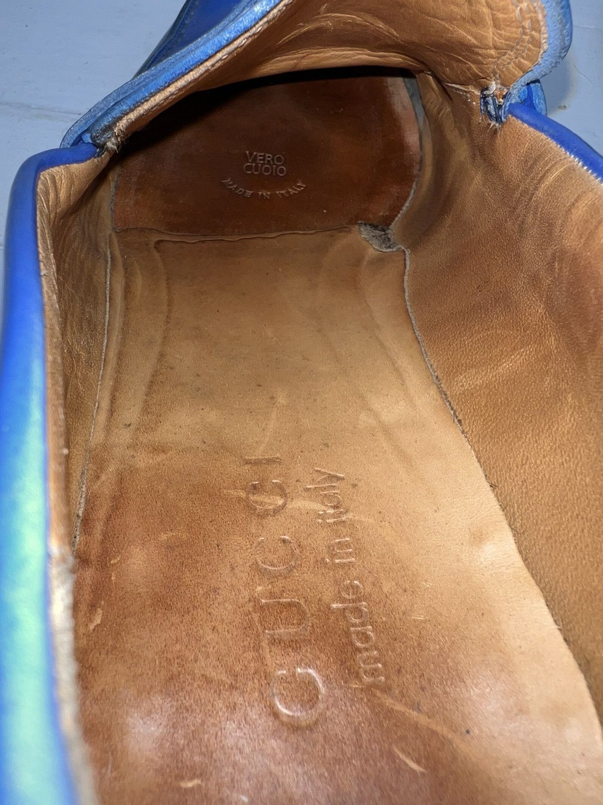 Gucci Gucci Men’s Blue Leather Goodyear Welt Penny Loafers Size US 8 / EU 41 - 11 Thumbnail