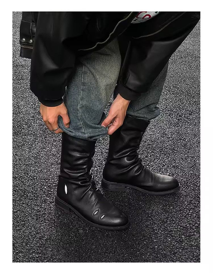 Genuine Leather Genuine Real Leather Designer Black Outdoor Boots Size US 11 / EU 44 - 5 Thumbnail