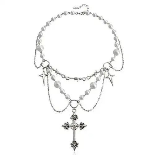 Vintage Victorian Gothic Cross Rosary Necklace Size ONE SIZE - 4 Thumbnail