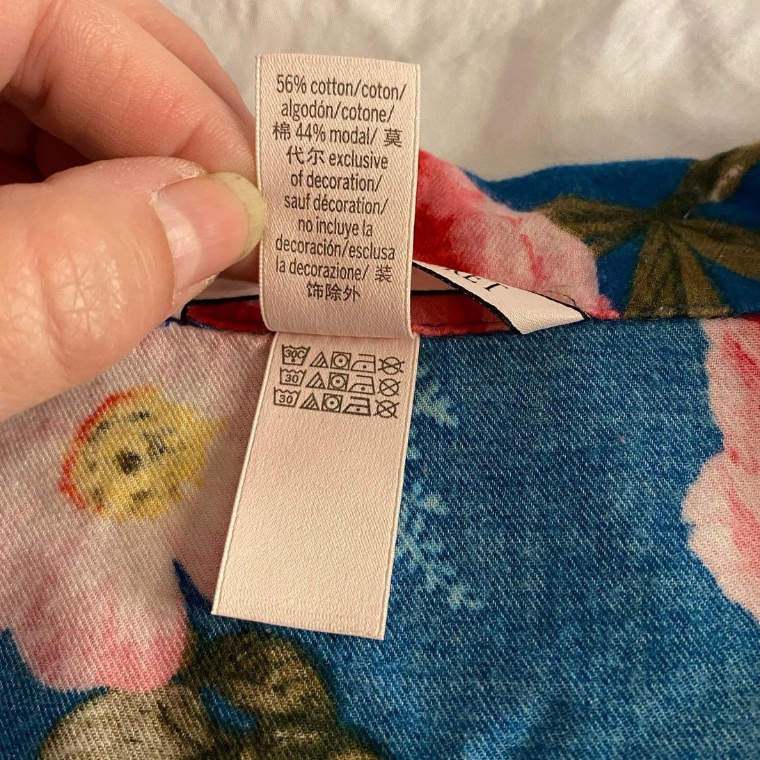 Victoria's Secret Floral Satin Pajama Top Blue Rose Print Victoria’s Secret M Size M / US 6-8 / IT 42-44 - 4 Thumbnail