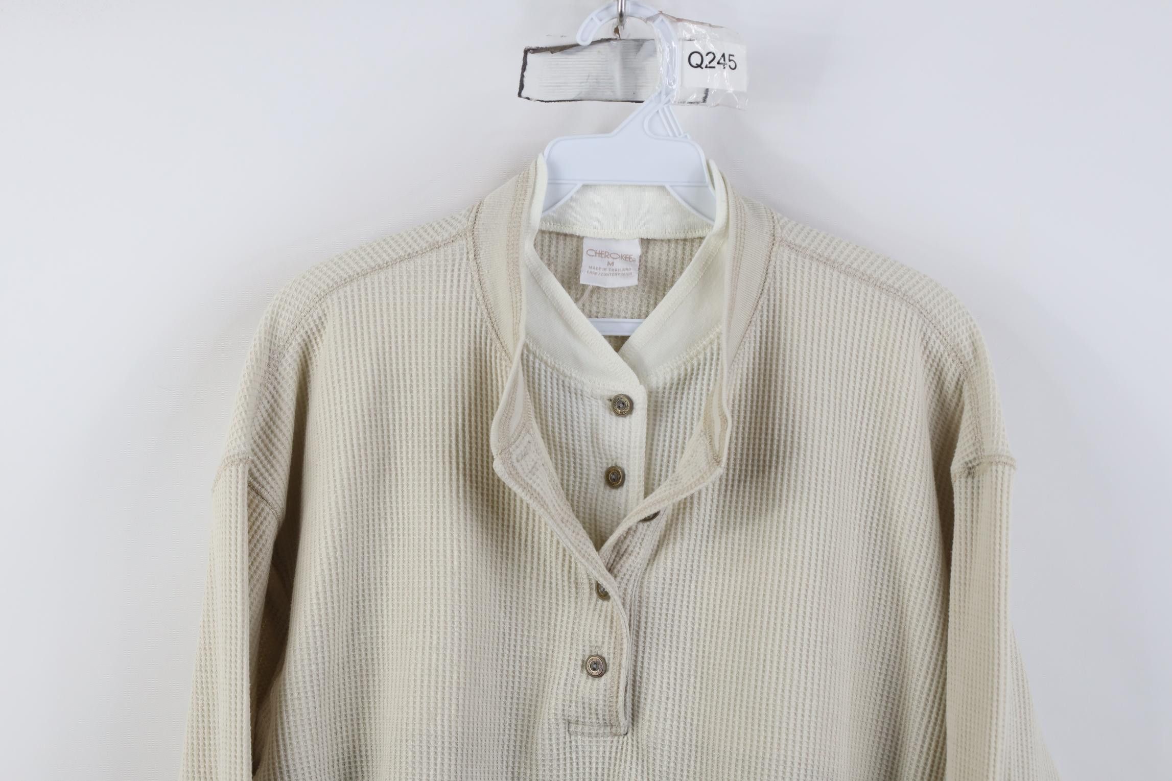 Vintage Vintage 90s Streetwear Layered Waffle Knit Henley T-Shirt Size M / US 6-8 / IT 42-44 - 2 Thumbnail