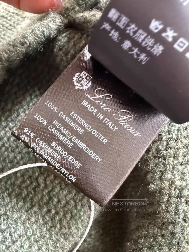 Loro Piana Loro Piana Moss Green Long Sleeve Cashmere Knit Sweater Size L / US 10 / IT 46 - 6 Thumbnail