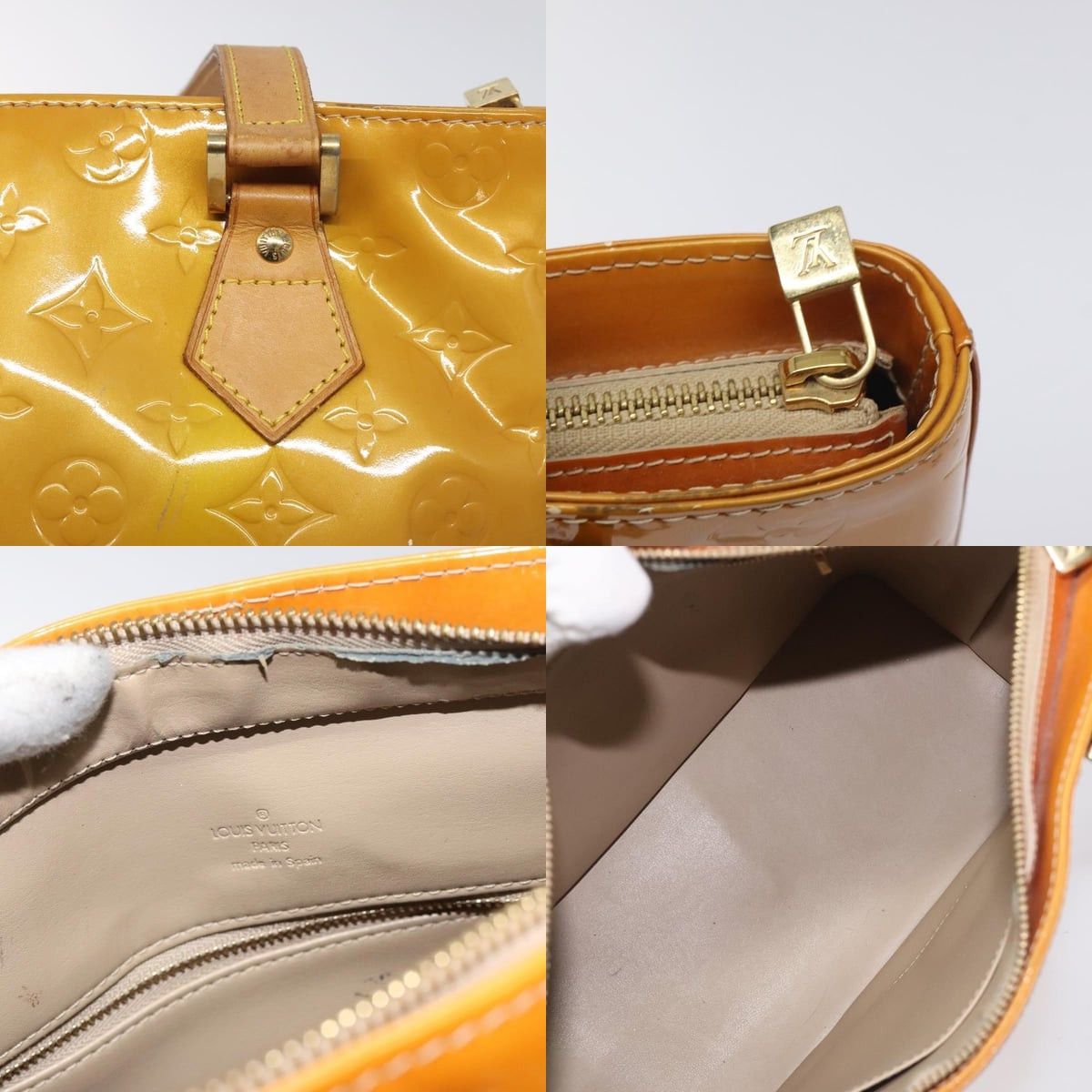 Louis Vuitton LOUIS VUITTON Monogram Vernis Houston Hand Bag Beige M91004 Size ONE SIZE - 11 Thumbnail