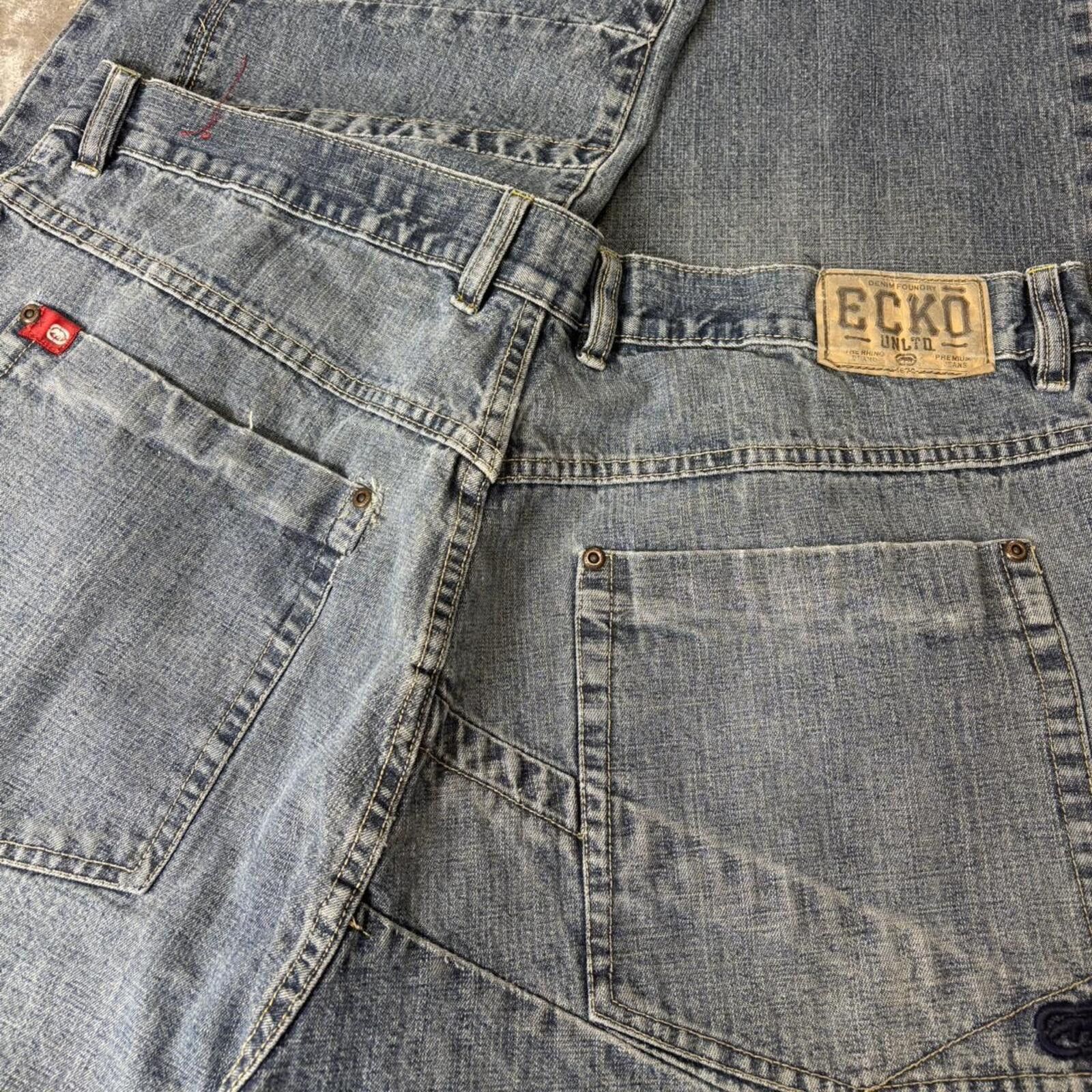 Ecko Unltd. Ecko Unltd Y2K Wide Leg Baggy Gothic Alternative Jeans Size US 38 / EU 54 - 8 Thumbnail