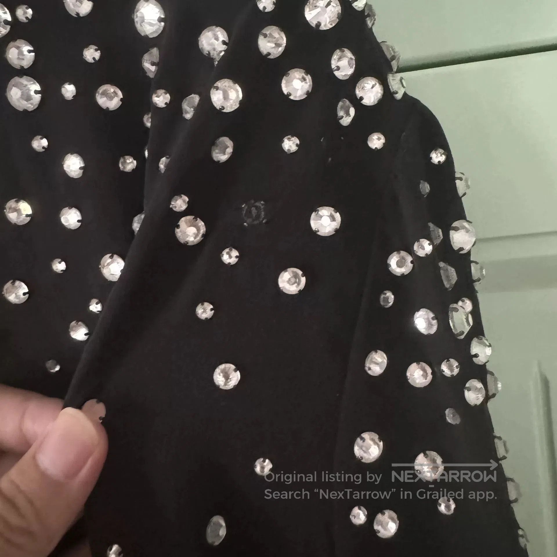 Saint Laurent Paris Saint Laurent Black Rhinestone Shirt. Size S / US 4 / IT 40 - 6 Thumbnail