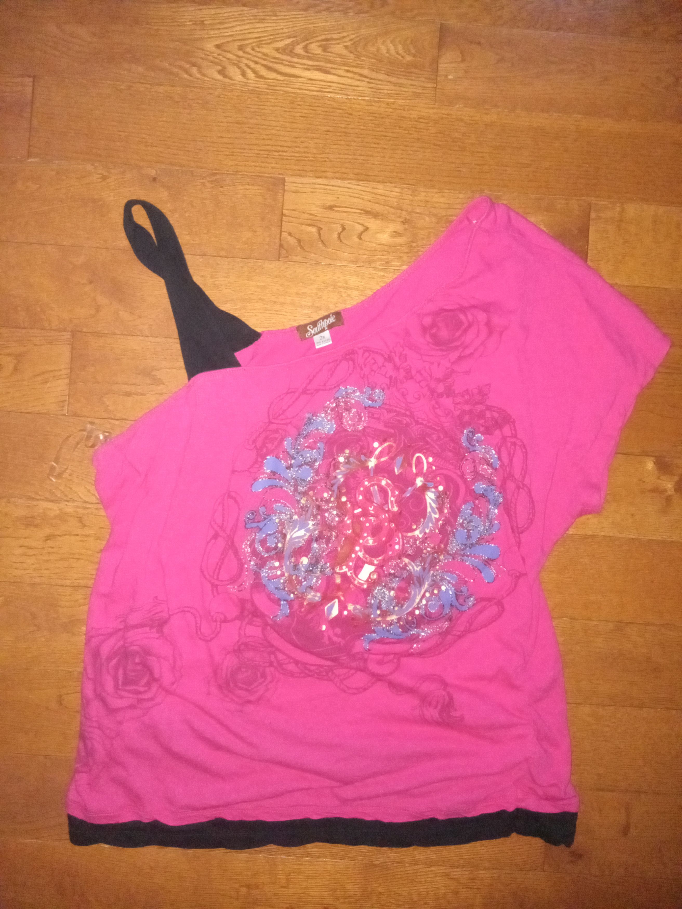 Southpole 2000s Southpole Pink One Shoulder Top Size L / US 10 / IT 46 - 1 Thumbnail