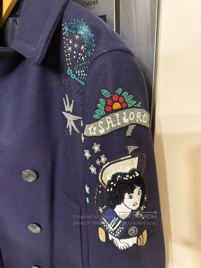 Valentino Valentino Heavy embroidered wool coat Size L / US 10 / IT 46 - 2 Thumbnail