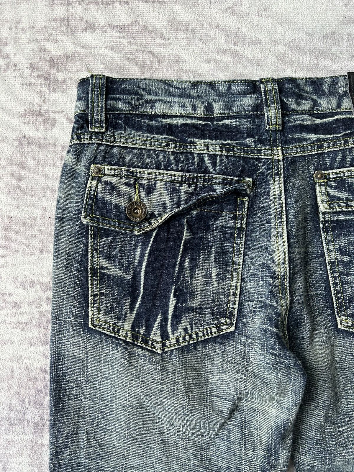 14th Addiction Flared Distressed Faded Wash Black Erown Jeans Size US 31 - 12 Thumbnail