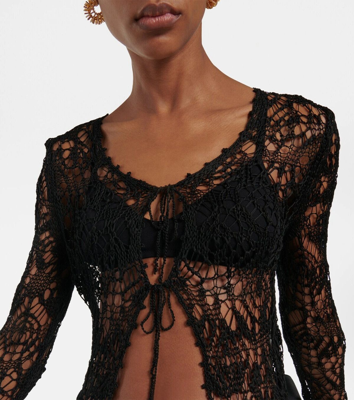 Tom Ford o1w1db10225 CAK337 Lace Cardigan in Black Size M / US 6-8 / IT 42-44 - 5 Thumbnail