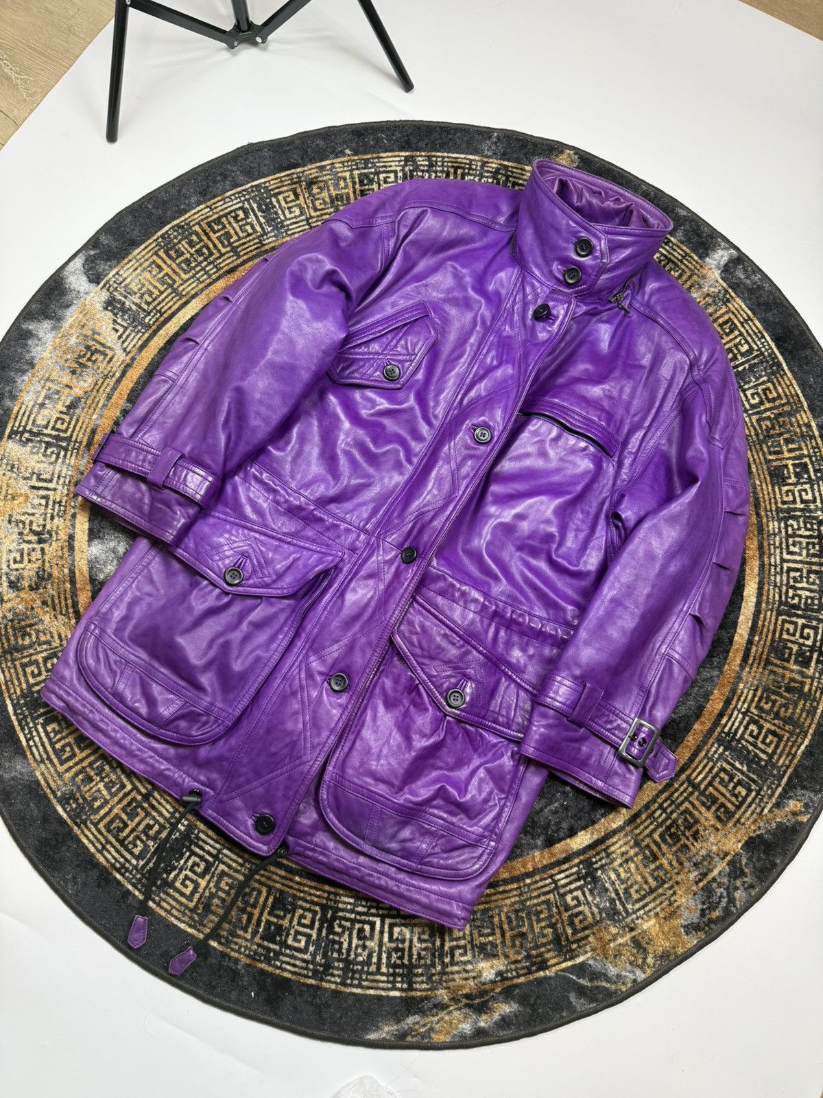 Escada Leather Jacket -Coat Escada Very rare model Vintage Size L / US 10 / IT 46 - 2 Thumbnail