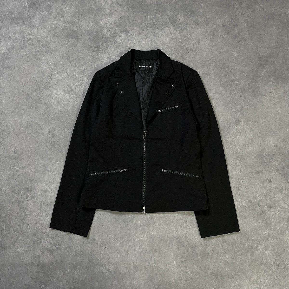 Japanese Brand BLACK PEACE NOW - Cropped Tailored Blazer Star Stud Details Size 36S - 1 Thumbnail