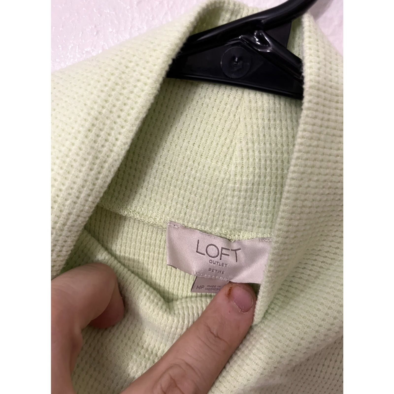 Loft LOFT Sweater Womens Waffle-Knit Turtleneck Green Size PM Petite Knit Pullover Casual Fall Winter Size M / US 6-8 / IT 42-44 - 2 Thumbnail